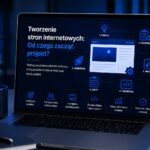 Tworzenie stron internetowych – etapy realizacji projektu przedstawione na laptopie